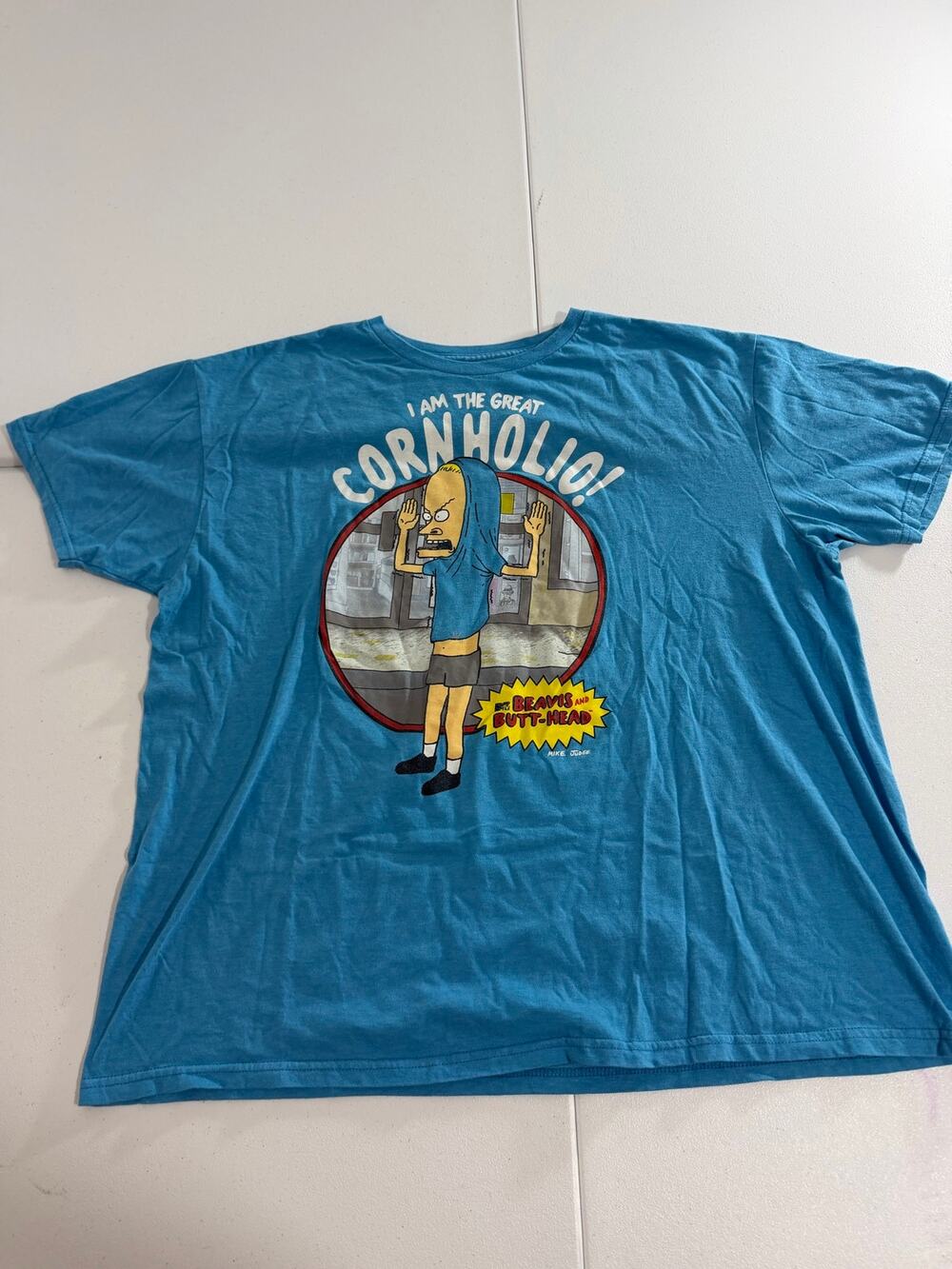 Beavis and Butt-Head Cornholio T-Shirt XXL Blue Graphic MTV Mike Judge